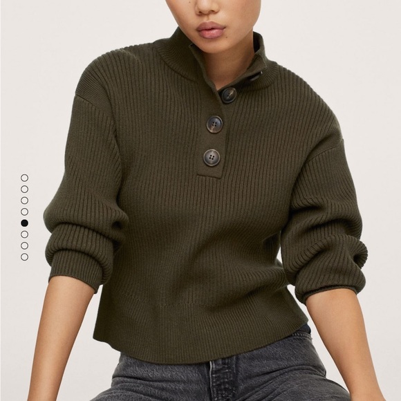 MANGO Ribbed Knit Sweater in Khaki - Picture 4 of 6